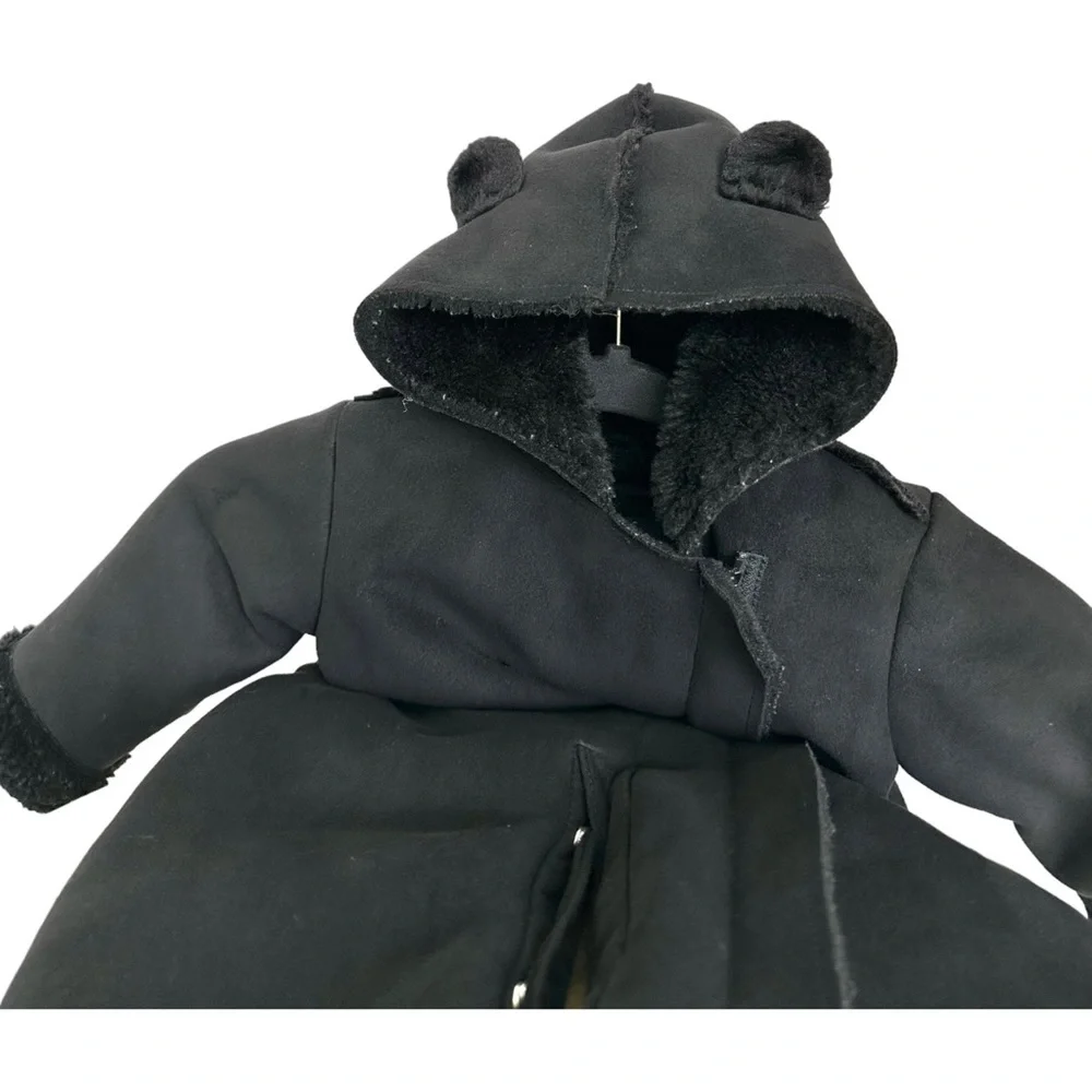Baby Gap Faux Suede Fleece Lined Bunting Full Zip & Snap Legs Size 6-12 Months